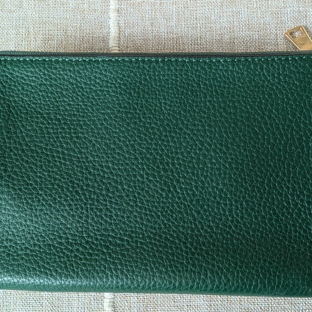 Coach Kelly Green Pebbled Leather Wristlet - Picture 2 of 5